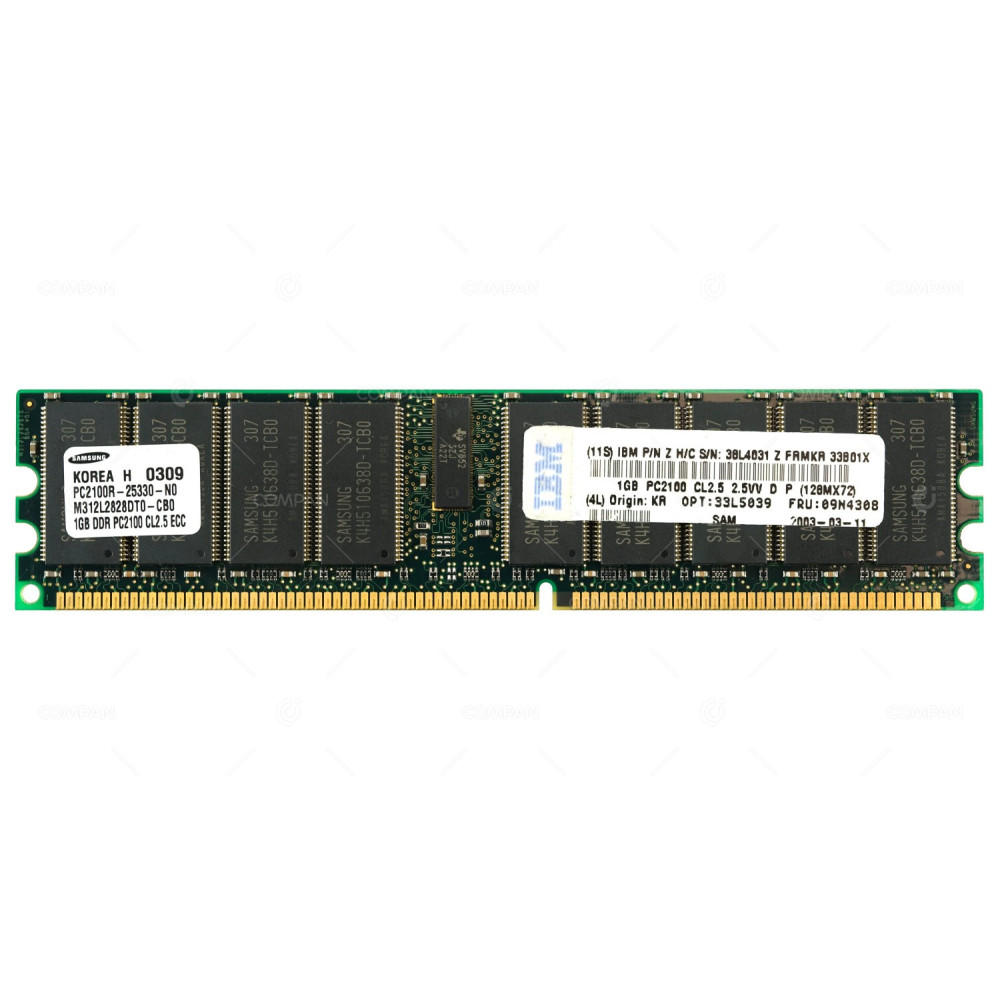 09N4308 IBM MEMORY PC2100R 266MHZ CL 2.5 ECCDDR